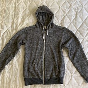 heather grey american apparel zip hoodie
